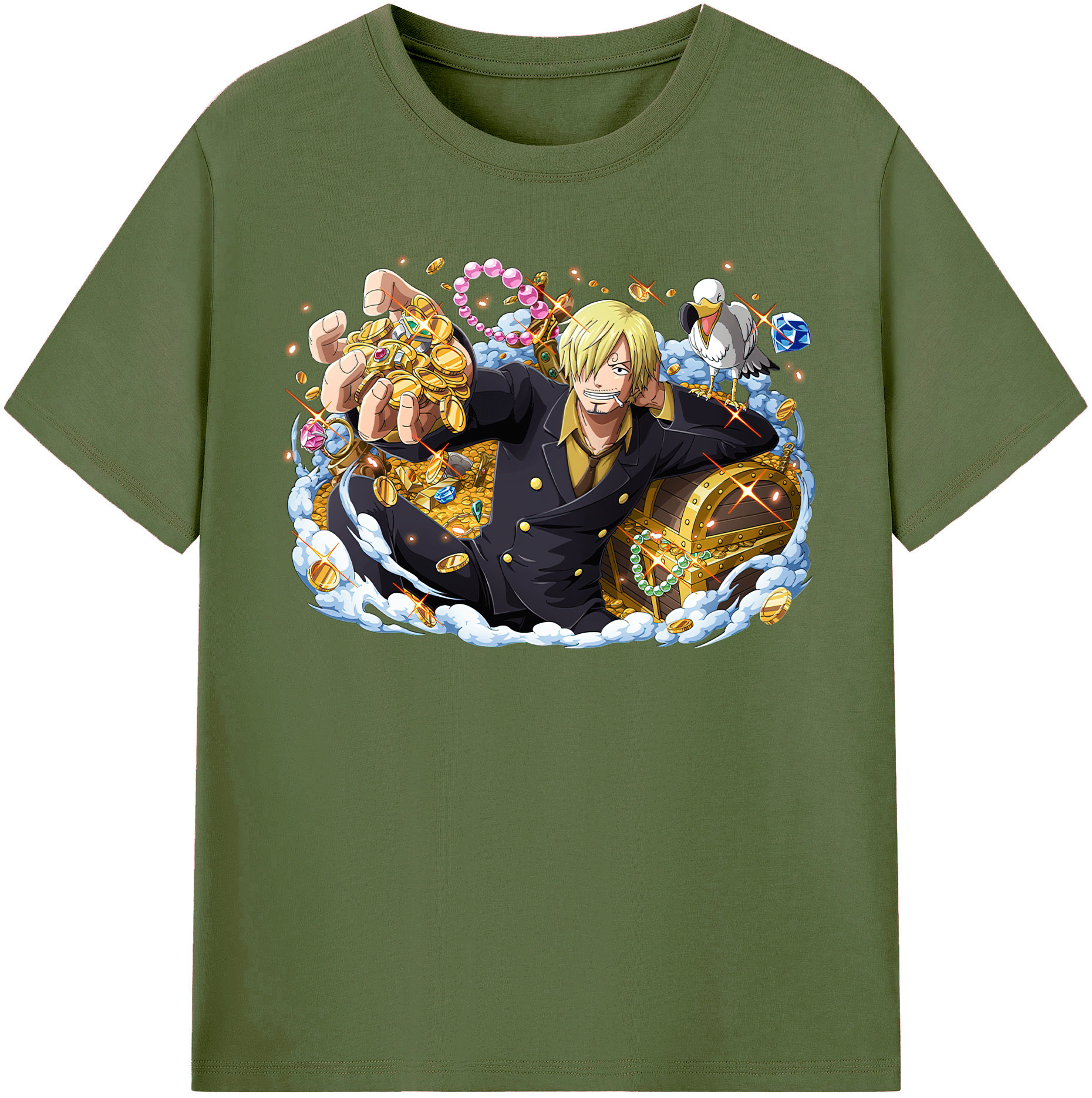ワンピース サンジ ONE PIECE Sanji 綿100％半袖Tシャツ（フロントプリント）